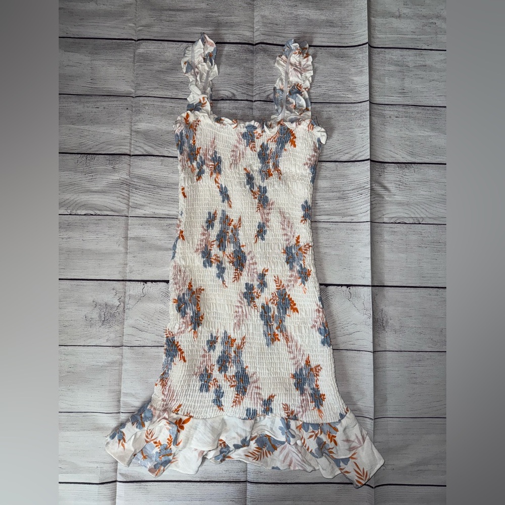 Women's Karlie Smocked White Floral Dress